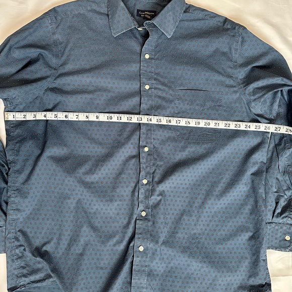 Club Room Mens Blue Patterned Regular Fit Long Sleeve Button Up FLAWED Size XL - Picture 11 of 11